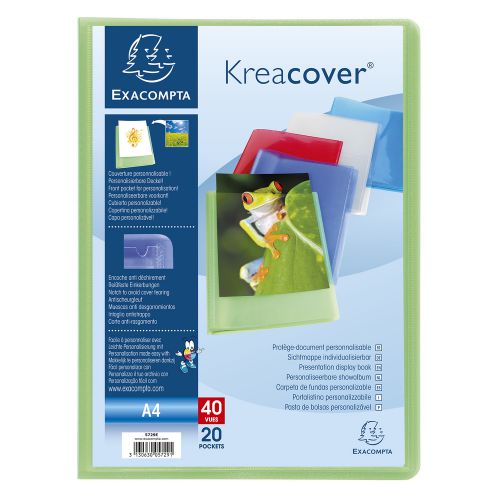 Exacompta Kreacover Display Book 20 Pocket A4 Assorted (Pack of 20) 5729E