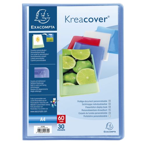 Exacompta Kreacover Display Book 30 Pocket A4 Assorted (Pack of 12) 5739E