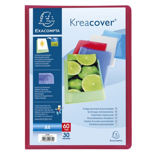 Exacompta Kreacover Display Book 30 Pocket A4 Assorted (Pack of 12) 5739E