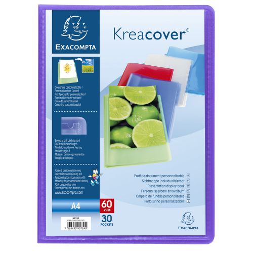 Exacompta Kreacover Display Book 30 Pocket A4 Assorted (Pack of 12) 5739E