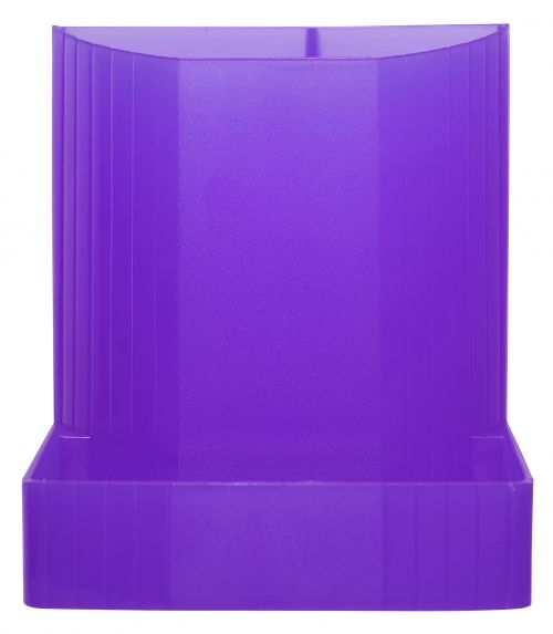 Exacompta Iderama 3 Compartment Pen Pot Purple (W90 x D123 x H110mm) 67519D