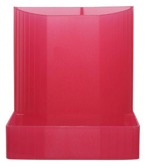 Exacompta Iderama Pen Pot Raspberry (W90 x D123 x H110mm) 67585D