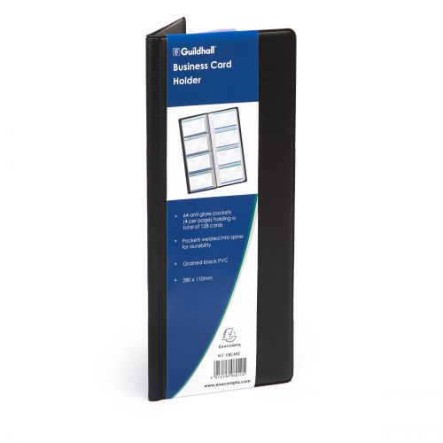 Exacompta Guildhall Classic Business Card Holder 128 Card Black CBC4P