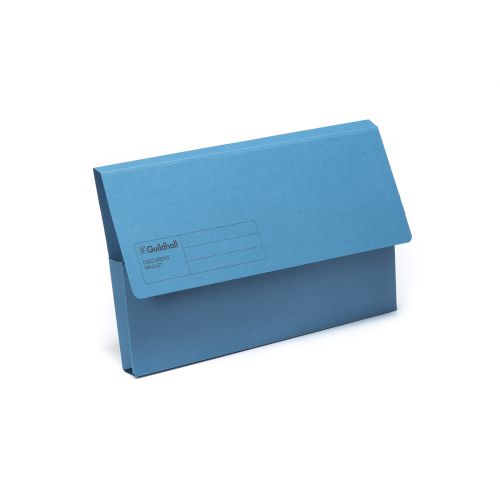 Guildhall Blue Angel Document Wallet Manilla Foolscap Half Flap 285gsm Assorted Colours (Pack 50) - GDW1-ASTZ