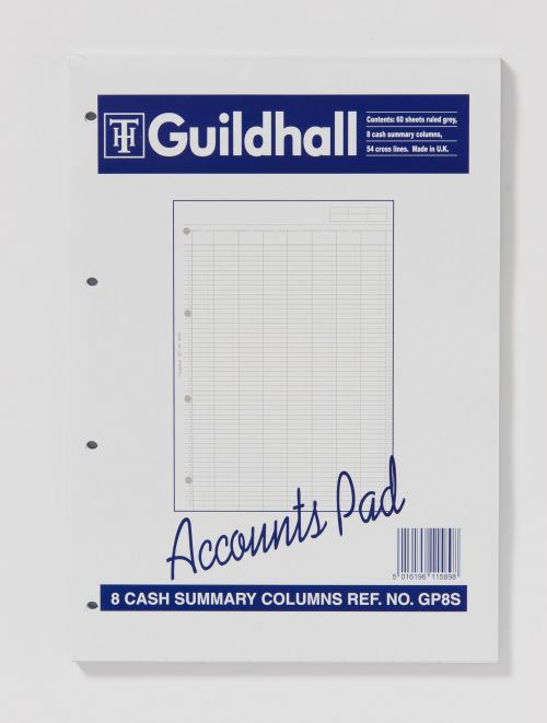 Guildhall Account Pad 8 Cash Column A4