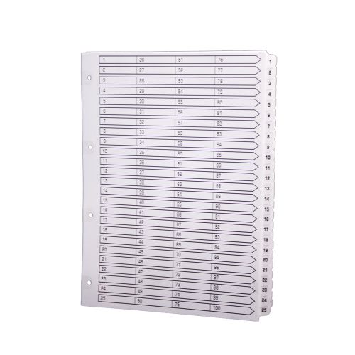 Exacompta A4 Index 160gsm 1-100 White