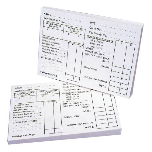 Guildhall Pay Wage Slip Pads Pack 100