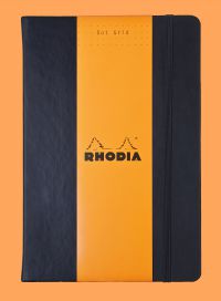 Rhodia A5 Hard Cover Casebound Web Notebook Dot Grid 192 Pages Black - 118769C