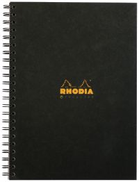 Rhodia A4 Wirebound Hard Cover Notebook Recycled Ruled 160 Pages Black (Pack 3) - 119234C