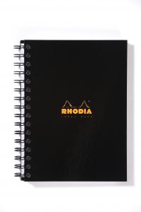 Rhodia A5 Wirebound Hard Cover Business Book A-Z Index Ruled 160 Pages Black (Pack 3) - 119241C