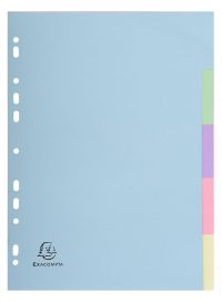 Exacompta Forever Recycled Divider 5 Part A4 170gsm Card Assorted Colours - 1605E