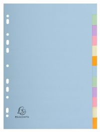 Exacompta Forever Recycled Divider 12 Part A4 170gsm Card Assorted Colours - 1612E