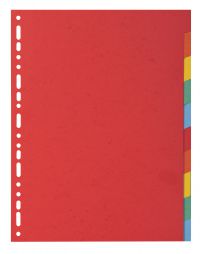 Exacompta Forever Recycled Divider 10 Part A4 220gsm Card Vivid Assorted Colours - 2010E