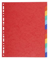Exacompta Forever Recycled Divider 12 Part A4 Extra Wide 220gsm Card Vivid Assorted Colours - 2112E