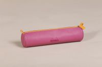 Rhodiarama Round Pencil Case Italian Leatherette Raspb