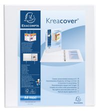 Exacompta Kreacover Presentation Ring Binder PVC 2 D-Ring A4 40mm Rings White (Pack 10) - 51823E