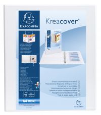 Exacompta Kreacover Presentation Ring Binder PVC 4 D-Ring A4 25mm Rings White (Pack 10) - 51846E