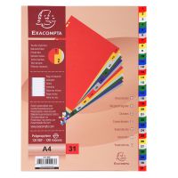 Exacompta Index 1-31 A4 120 Micron Polypropylene Bright Assorted Colours