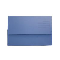 Exacompta Document Wallet Manilla Foolscap Half Flap 250gsm Blue (Pack 50) - DW250-BLUZ