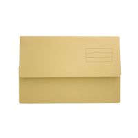 Exacompta Document Wallet Manilla Foolscap Half Flap 250gsm Yellow (Pack 50) - DW250-YLWZ