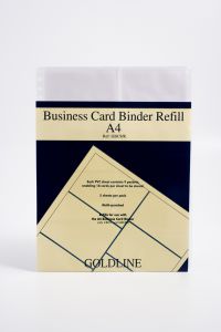 Goldline PVC Pocket Refill for A4 Business Card Binder (Pack 5) GBC9/RZ