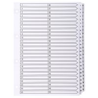 Exacompta Index 1-50 A4 160gsm Card White with White Mylar Tabs - MWD1-50Z