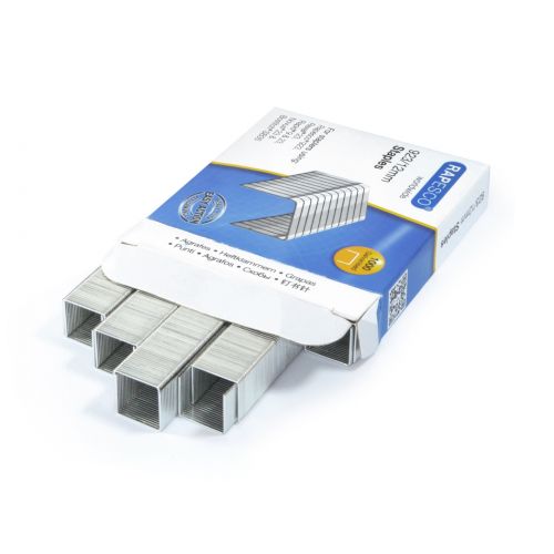 High quality 12mm galvanised staples for Rapesco Heavy Duty stapling machines using 923 type staples. Also compatible for use in Swingline Heavy Duty, Rapid Type 9, Rexel Type 23 and Type 66 and Novus Type 23 Staplers. These will also fit 5 Star and Q-Connect heavy duty staplers. Box containing 1000 galvanised staples each in leg length of 12mm.