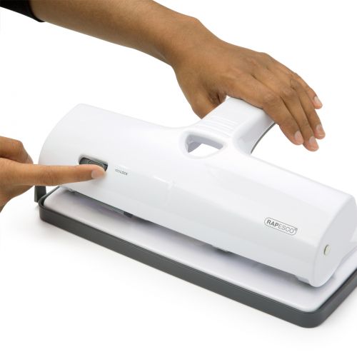 Rapesco ALU 40 Heavy Duty 4 Hole Punch Capacity 40 Sheets White 1324 - Rapesco Office Products Plc - HT02506 - McArdle Computer and Office Supplies
