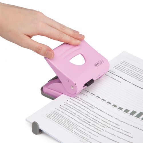 Rapesco 825 2 Hole Punch Metal 25 Sheet Candy Pink - 1358 Hole Punches 30024RA