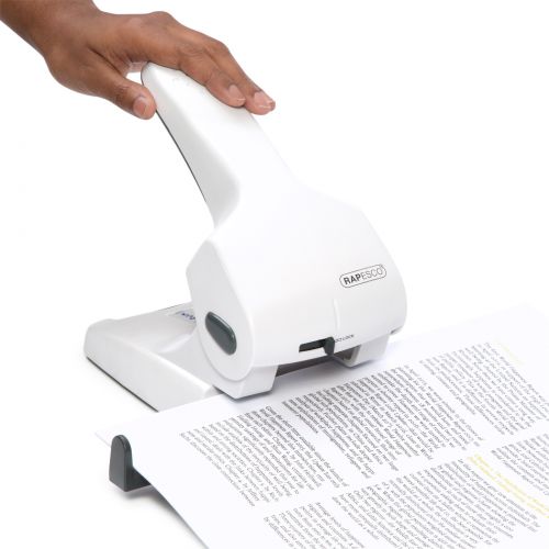 Rapesco Zero 65 2 Hole Punch Heavy Duty Metal 65 Sheet White - 1383 30129RA Buy online at Office 5Star or contact us Tel 01594 810081 for assistance