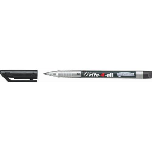 STABILO Write-4-All Medium Permanent Marker 1mm Line Black (Pack 10)