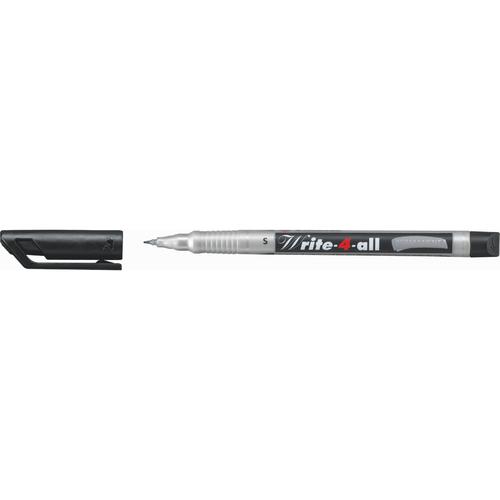 STABILO Write-4-All Super Fine Permanent Marker 0.4mm Line Black (Pack 10)