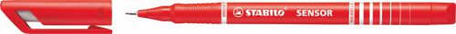 STABILO SENSOR fine Pen 0.3mm Line Red (Pack 10)