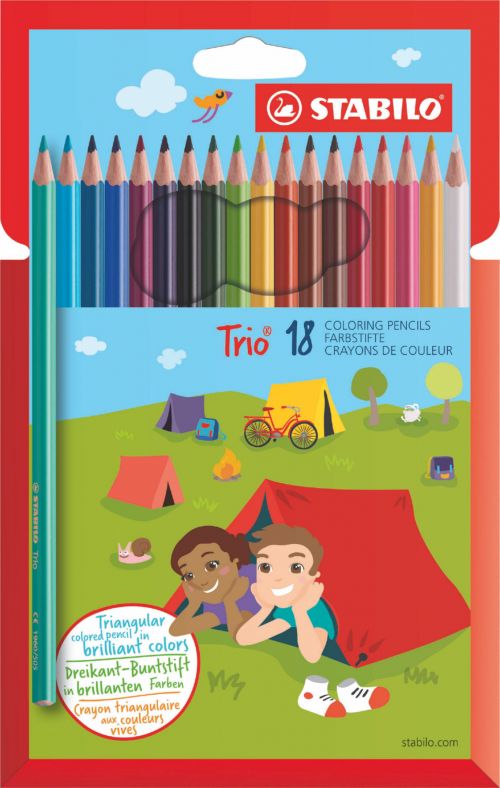 Stabilo Trio Thin Colouring Pencils PK18