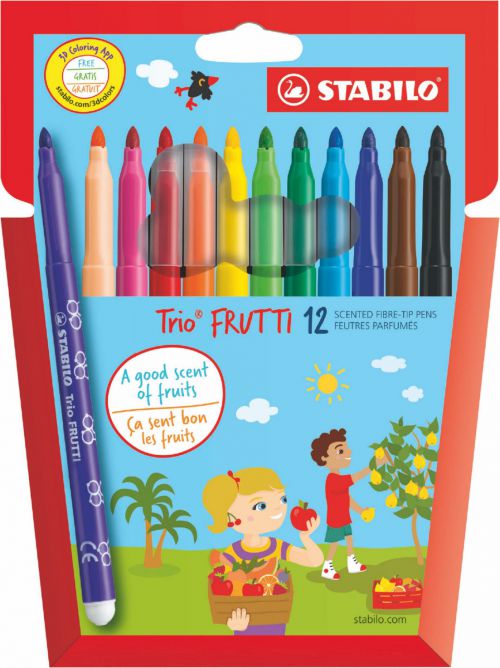 Stabilo Trio Frutti Scented Felt Tip Pen 2mm Line Assorted Colours (Pack 12)
