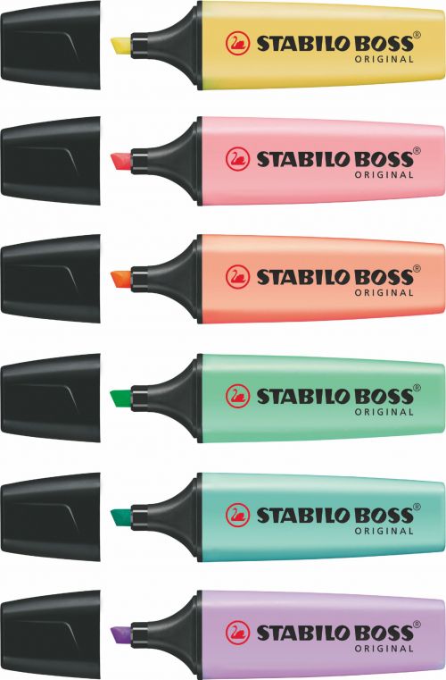 Stabilo Boss Original Highlighter Assorted Pastel (Pack of 6) 70/4-2 - SS49288