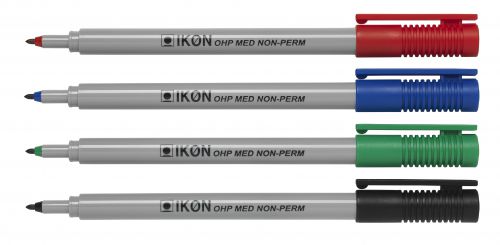 ValueX OHP Pen Non-Permanent Medium 0.7mm Line Assorted Colours (Pack 4)  18582HA