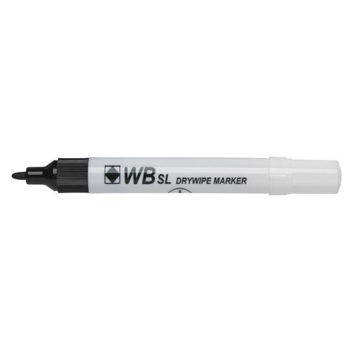 ValueX Whiteboard Marker Fine Bullet Tip 1mm Line Black (Pack 10)
