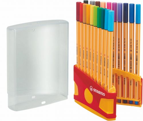 STABILO point 88 Fineliner Pen 0.4mm Line Assorted Colours (Wallet 20)