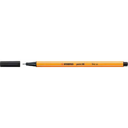 STABILO point 88 Fineliner Pen 0.4mm Line Black (Pack 10)