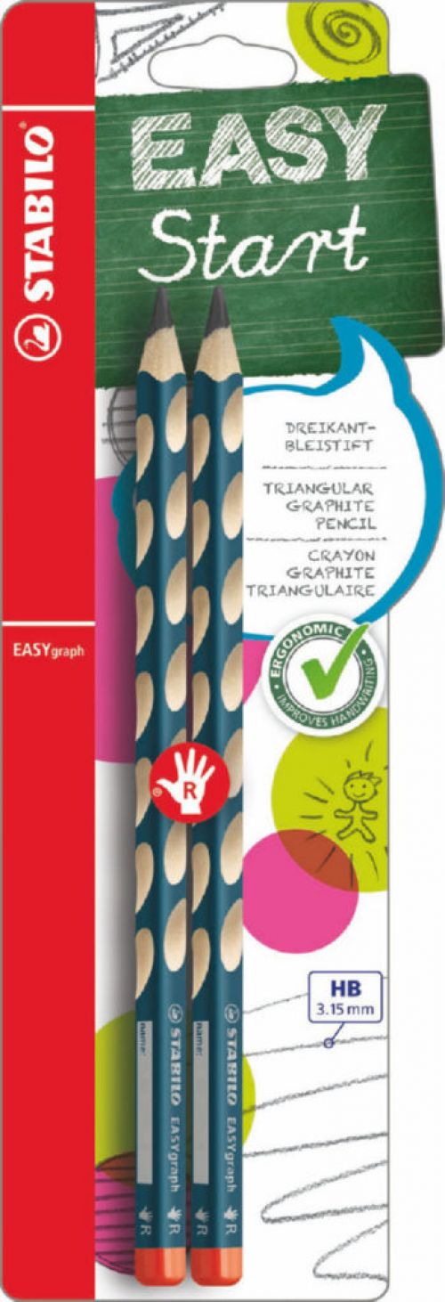 STABILO EASYgraph HB Pencil Right Handed (Pack 2)