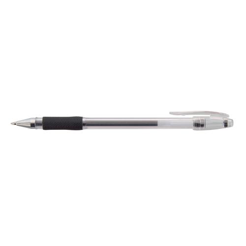 ValueX Gel Stick Pen Rubber Grip Rollerball Pen 0.5mm Line Black (Pack 10)