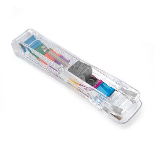 The original Supaclip® #40 Dispenser is quick and simple to use, fastening paper and many other materials securely. One clip holds 2-40 sheets (80 gsm). Each clip can be removed and reused again without damaging the paper. Includes 25 multi coloured refill clips. Comes with a 10 year guarantee.