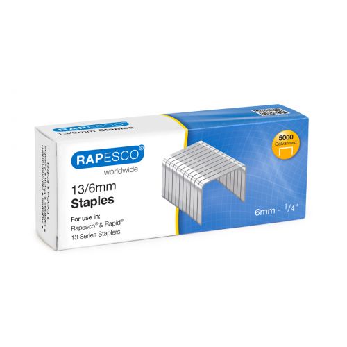 Rapesco 13/6mm Galvanised Staples PK5000