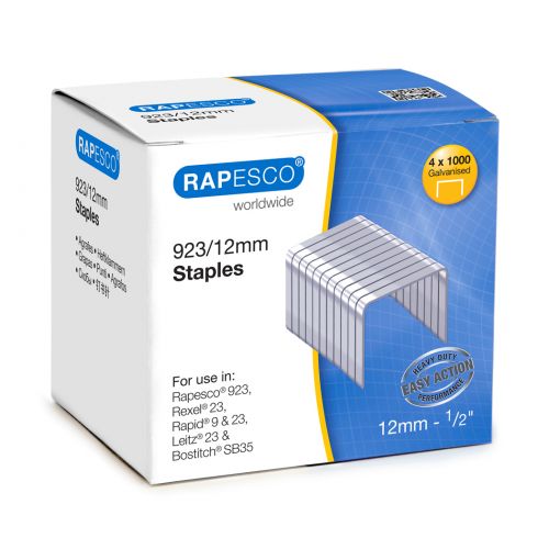 Rapesco 923/12mm Galvanised Staples (Pack 4000)
