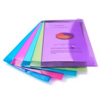 Rapesco Bright Popper Wallet Polypropylene Foolscap Assorted Colours (Pack 5) - 0688