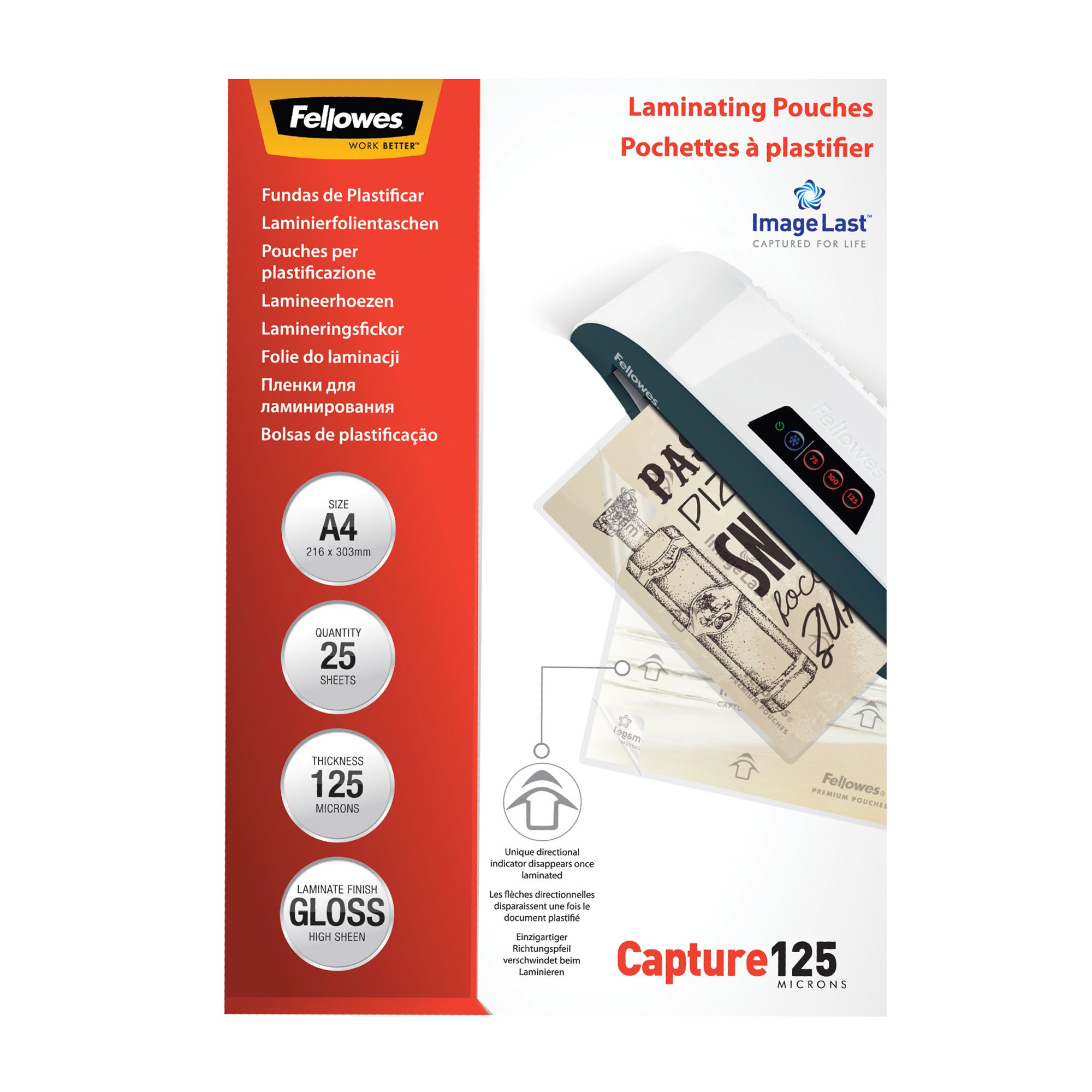 Fellowes ImageLast A4 125 Micron Laminating Pouch - Pk25