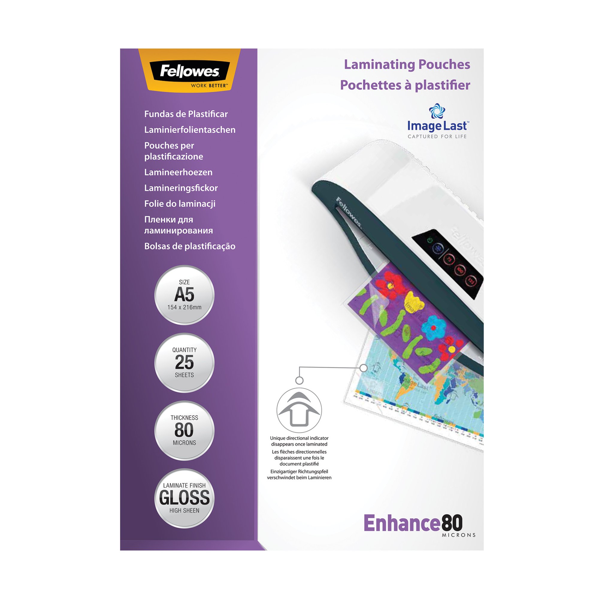 Fellowes ImageLast A5 80 Micron Laminating Pouch - Pk25