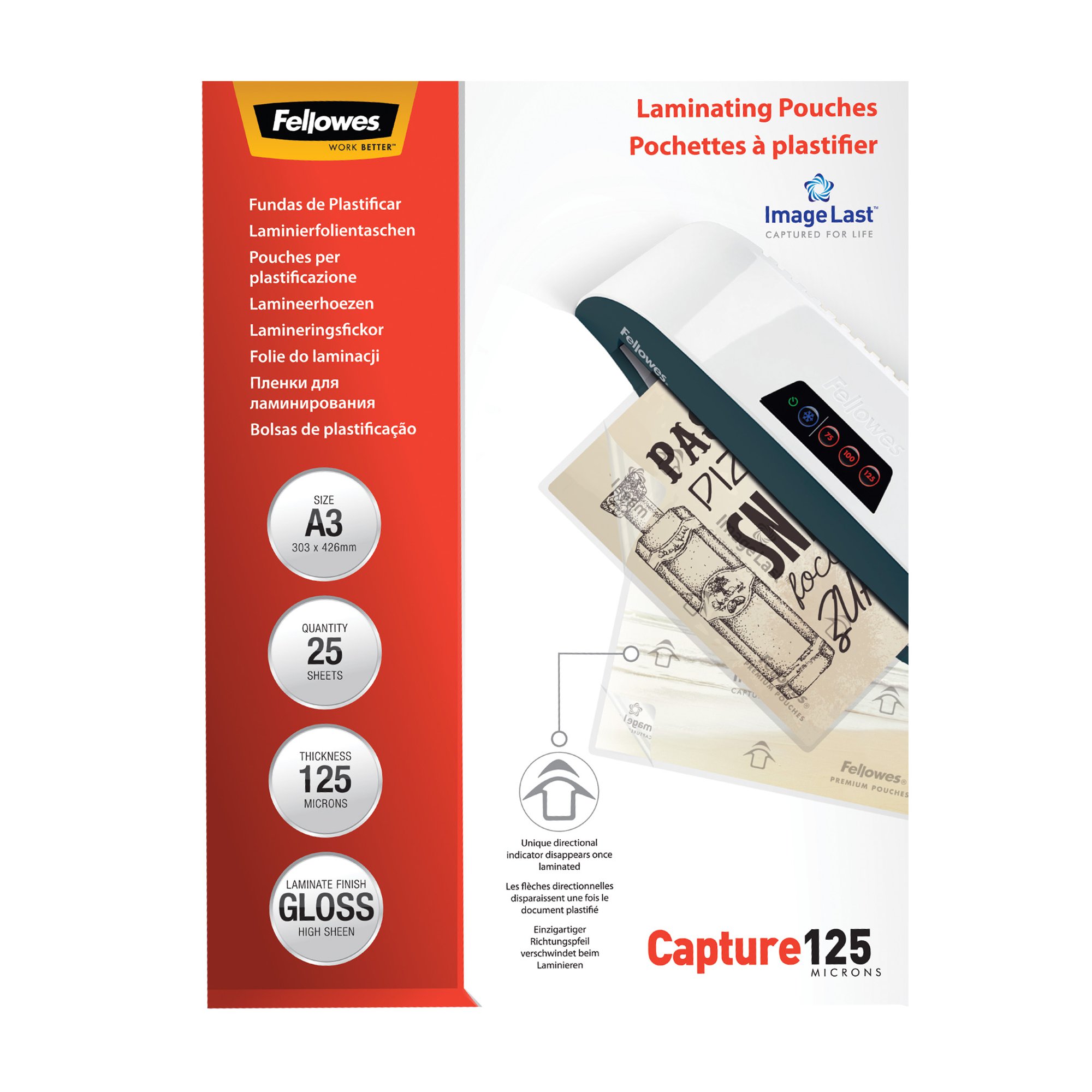 Fellowes ImageLast A3 125 Micron Laminating Pouch - Pk25