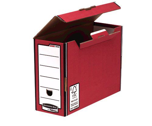 Bankers Box® by Fellowes Premium Transfer Files with Fastfold™  127mm - Red